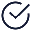 Circlecheckbig icon with stroke sharp style