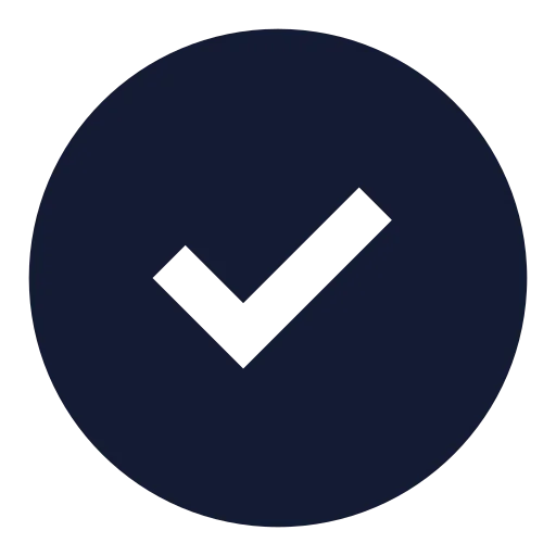 Circle Check Icon in Solid Sharp style