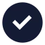 Circlecheck icon with solid sharp style