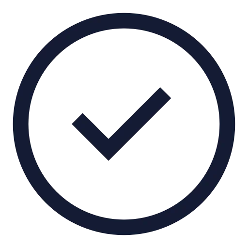 Circle Check Icon in Stroke Sharp style