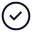Circlecheck icon with stroke sharp style