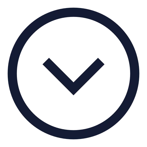 Circle Chevron Down Icon in Stroke Sharp style