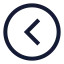 Circlechevronleft icon with stroke sharp style