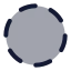 Circledashed icon with duotone rounded style