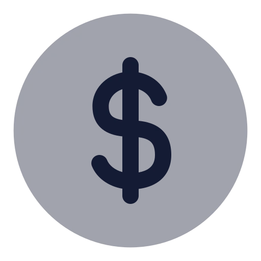 Circle Dollar Sign Icon in Bulk Rounded style