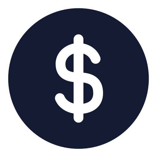 Circle Dollar Sign Icon in Solid Rounded style