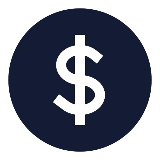 Circle Dollar Sign Icon in Solid Sharp style