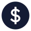 Circledollarsign icon with solid sharp style