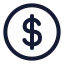 Circledollarsign icon with stroke rounded style