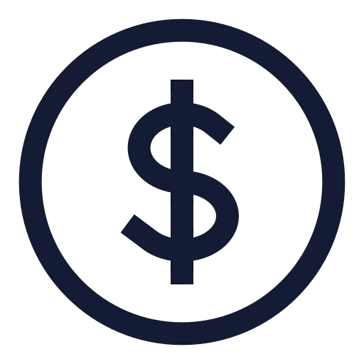 Circle Dollar Sign Icon in Stroke Sharp style