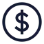 Circledollarsign icon with stroke sharp style