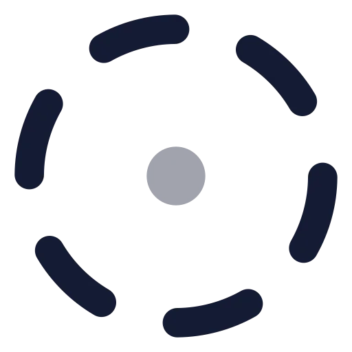 Circle Dot Dashed Icon in Bulk Rounded style