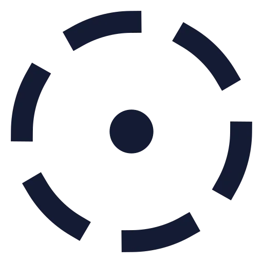 Circle Dot Dashed Icon in Solid Sharp style