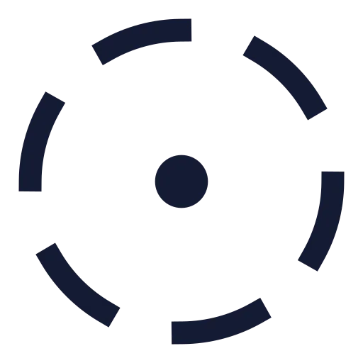 Circle Dot Dashed Icon in Stroke Sharp style
