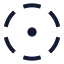 Circledotdashed icon with stroke sharp style