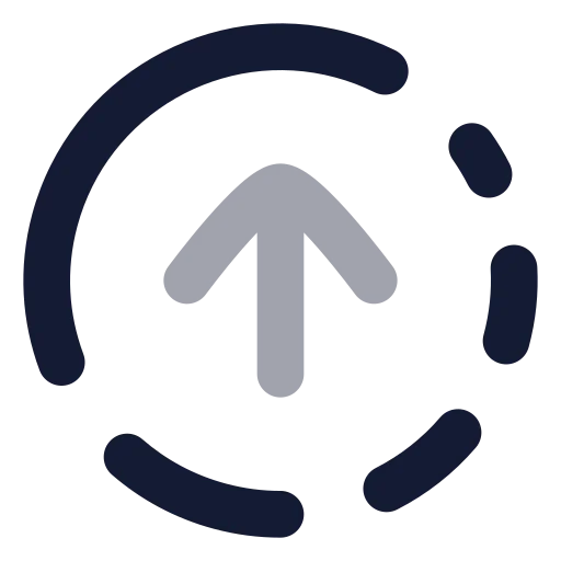 Circle Fading Arrow Up Icon in Bulk Rounded style