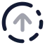 Circlefadingarrowup icon with bulk rounded style