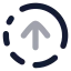 Circlefadingarrowup icon with bulk rounded style