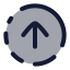 Circlefadingarrowup icon with duotone rounded style