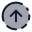 Circlefadingarrowup icon with duotone standard style
