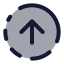 Circlefadingarrowup icon with duotone standard style
