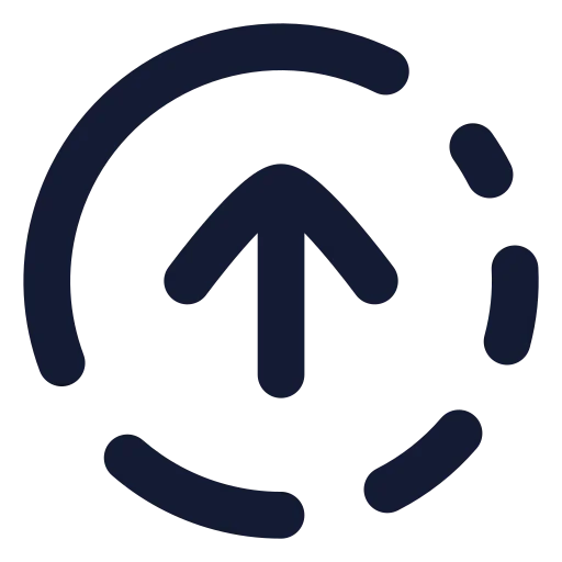 Circle Fading Arrow Up Icon in Solid Rounded style