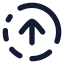 Circlefadingarrowup icon with solid rounded style