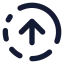 Circlefadingarrowup icon with solid standard style