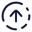 Circlefadingarrowup icon with stroke rounded style
