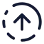 Circlefadingarrowup icon with stroke standard style