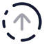Circlefadingarrowup icon with twotone rounded style