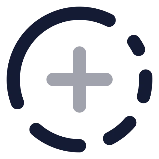 Circle Fading Plus Icon in Bulk Rounded style