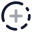 Circlefadingplus icon with bulk rounded style