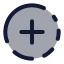 Circlefadingplus icon with duotone rounded style