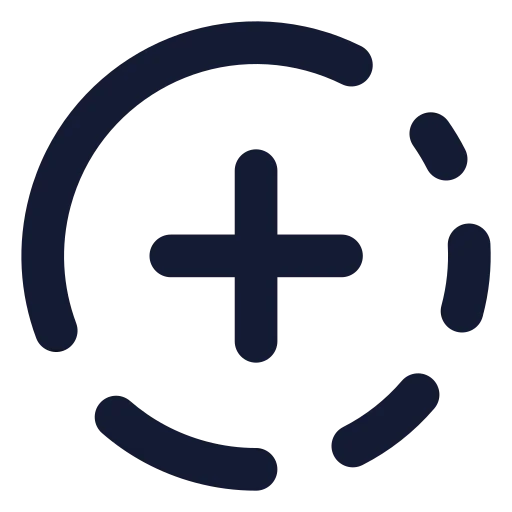 Circle Fading Plus Icon in Solid Rounded style