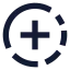 Circlefadingplus icon with solid sharp style