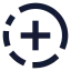 Circlefadingplus icon with solid sharp style