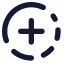 Circlefadingplus icon with solid standard style