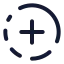 Circlefadingplus icon with stroke rounded style