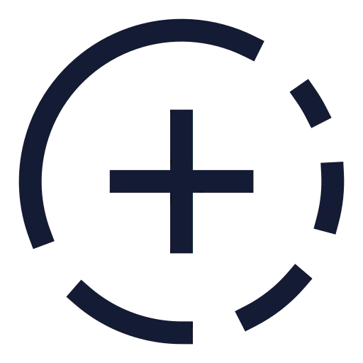 Circle Fading Plus Icon in Stroke Sharp style