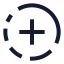Circlefadingplus icon with stroke sharp style