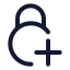Circlelockadd icon with stroke rounded style
