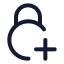 Circlelockadd icon with stroke standard style