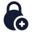 Circlelockadd icon with solid standard style
