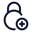 Circlelockadd icon with stroke standard style
