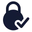 Circlelockcheck icon with solid standard style