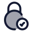 Circlelockcheck icon with duotone rounded style