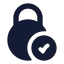 Circlelockcheck icon with solid rounded style