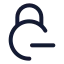 Circlelockminus icon with stroke rounded style