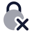 Circlelockremove icon with bulk rounded style